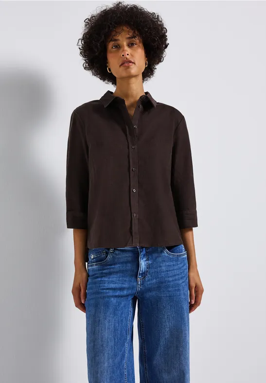 Cord Hemdbluse deep roast brown