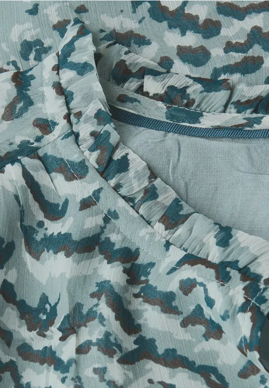 Gemusterte Chiffon-Tunika arona blue