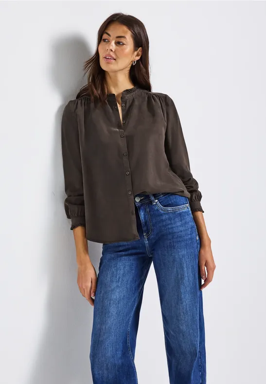 Washed-Look Tunika deep roast brown