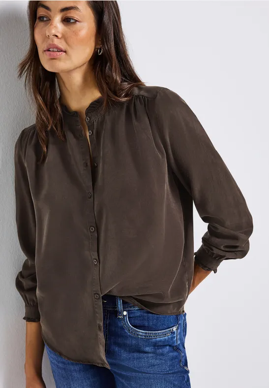 Washed-Look Tunika deep roast brown