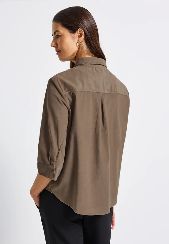 Mini-chemise en velours côtelé bark brown