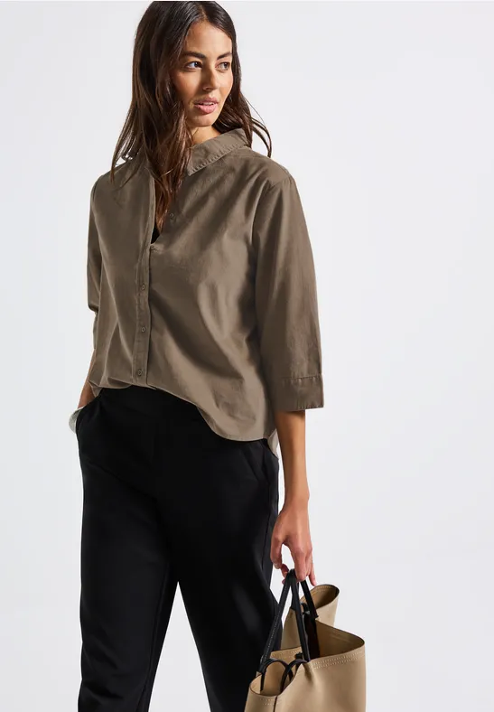 Mini-chemise en velours côtelé bark brown