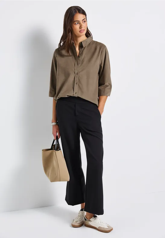 Mini-chemise en velours côtelé bark brown