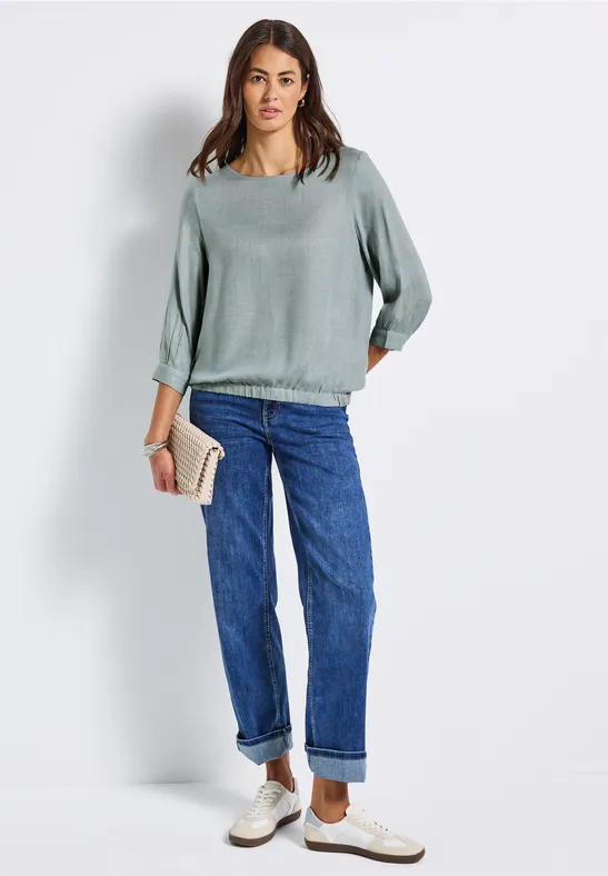 Blouse à col rond Melange nile blue mel.