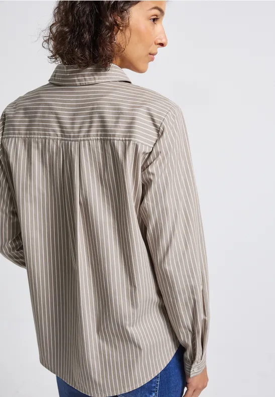 Blouse d'affaires rayée light mocha beige