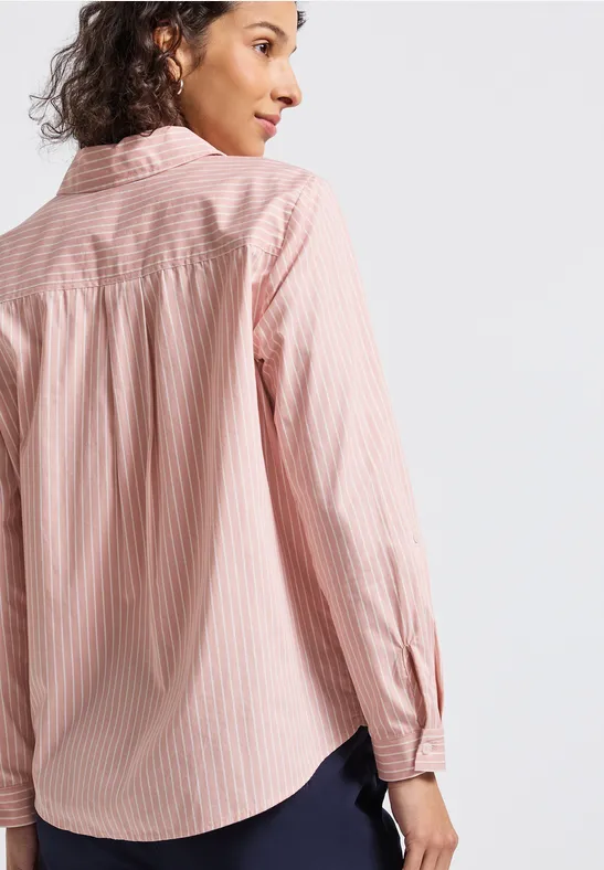 Blouse d'affaires rayée faded rose