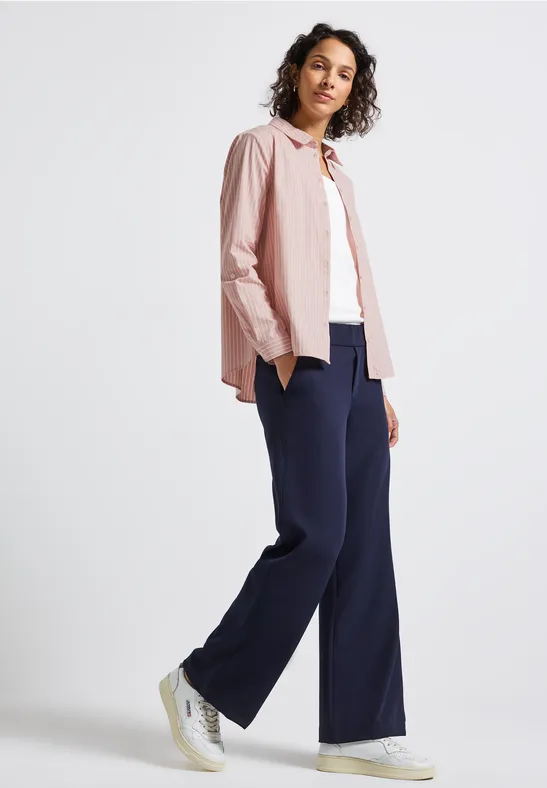 Blouse d'affaires rayée faded rose