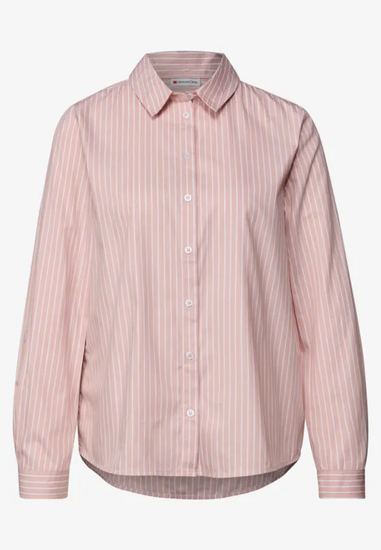 Blouse d'affaires rayée faded rose