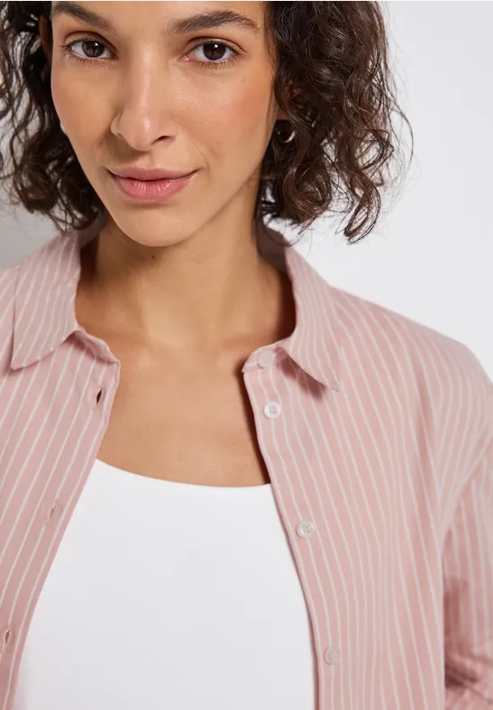 Blouse d'affaires rayée faded rose