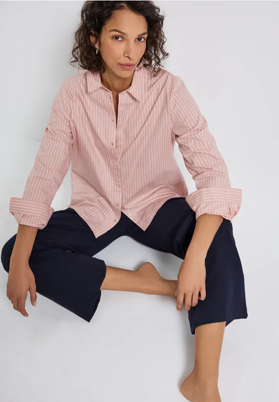 Blouse d'affaires rayée faded rose