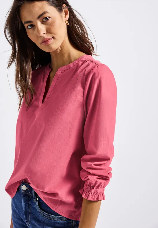 Blouse en velours côtelé avec détails à volants almond coral