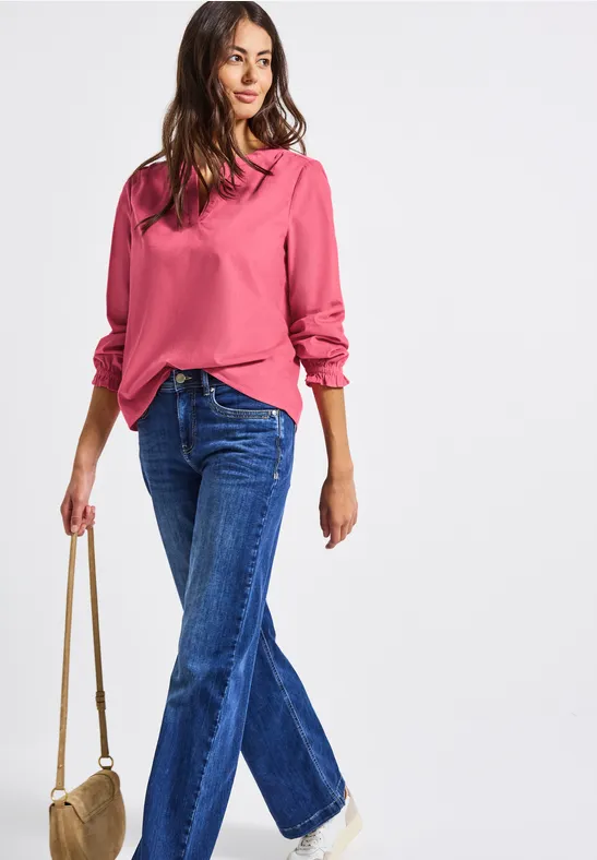 Blouse en velours côtelé avec détails à volants almond coral