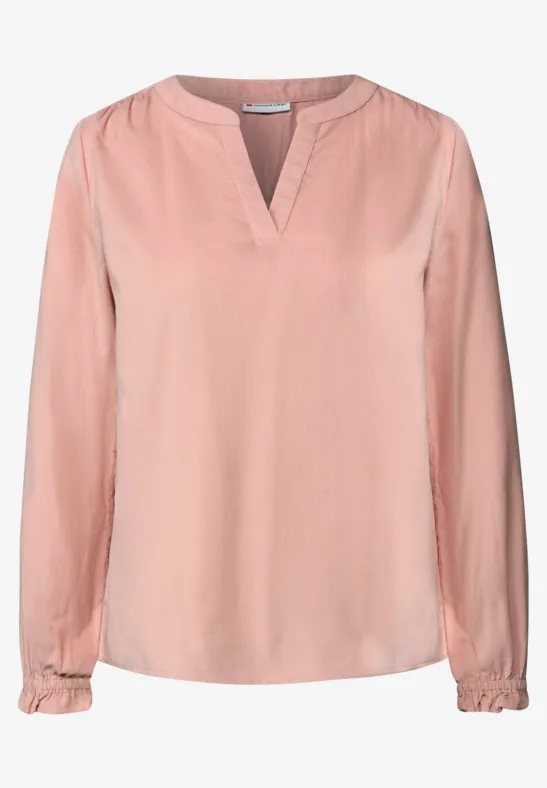 Cordbluse mit Rüschendetails faded rose