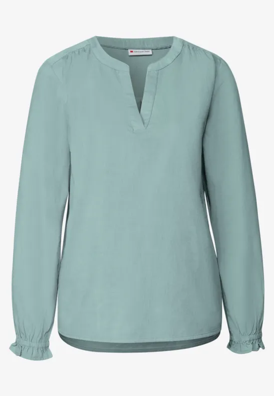 Cordbluse mit Rüschendetails arona blue