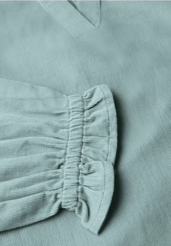 Cordbluse mit Rüschendetails arona blue