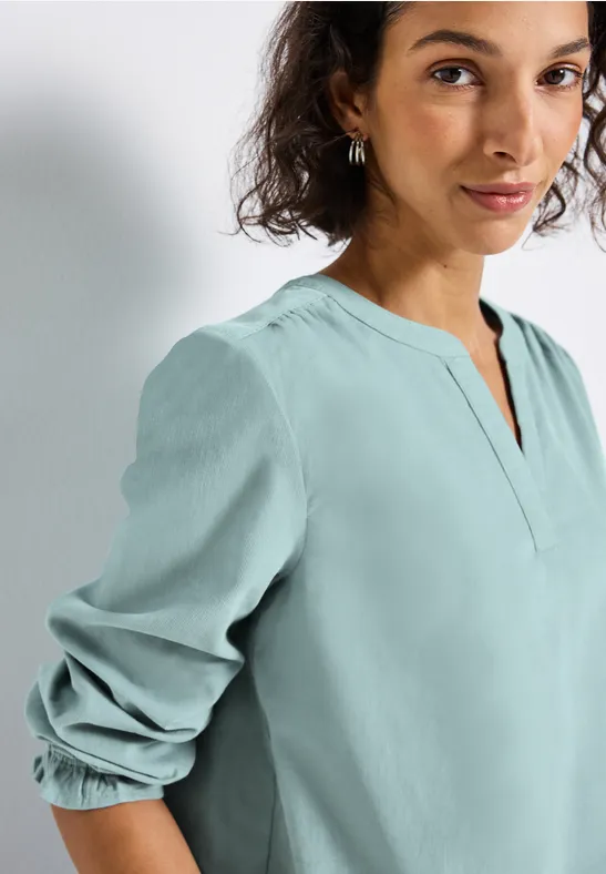 Cordbluse mit Rüschendetails arona blue