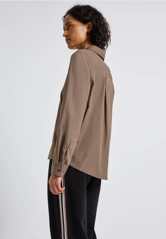 Zakelijke blouse silk brown
