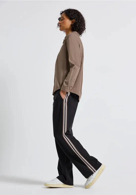 Zakelijke blouse silk brown