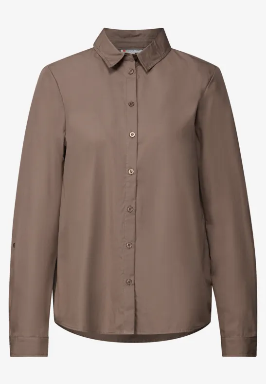 Zakelijke blouse silk brown