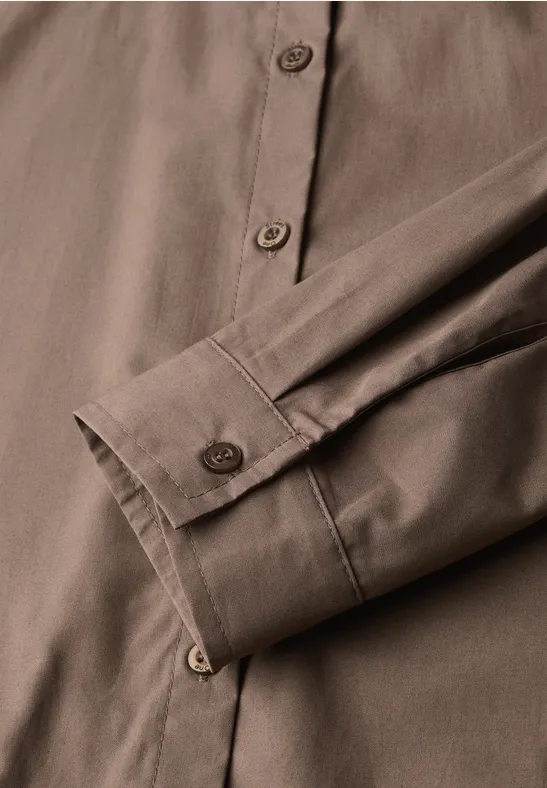Zakelijke blouse silk brown