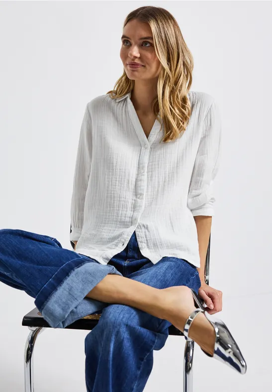 Mousseline overhemd blouse White
