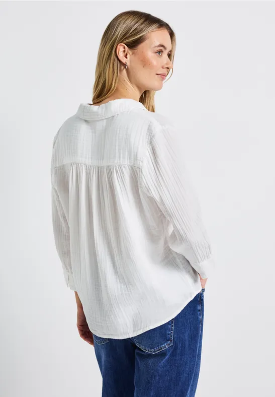Mousseline overhemd blouse White