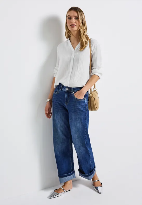 Mousseline overhemd blouse White