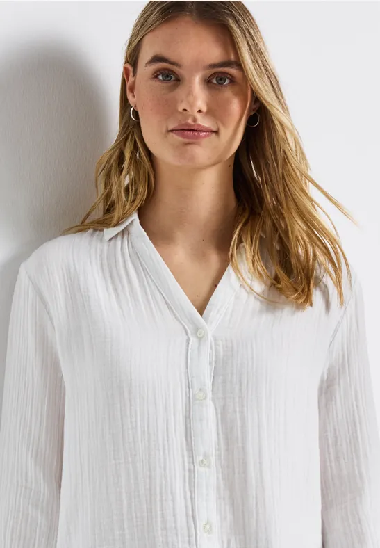 Mousseline overhemd blouse White