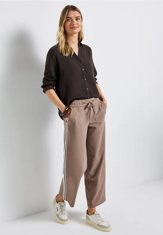 Musselin Hemdbluse deep roast brown