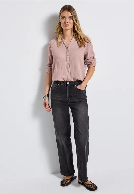 Mousseline overhemd blouse faded rose