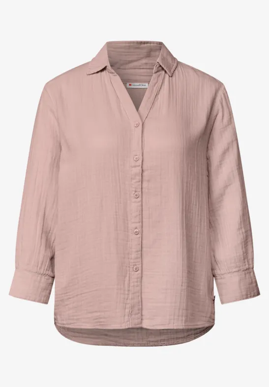 Mousseline overhemd blouse faded rose