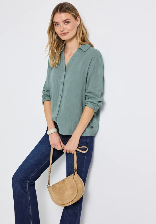 Mousseline overhemd blouse arona blue