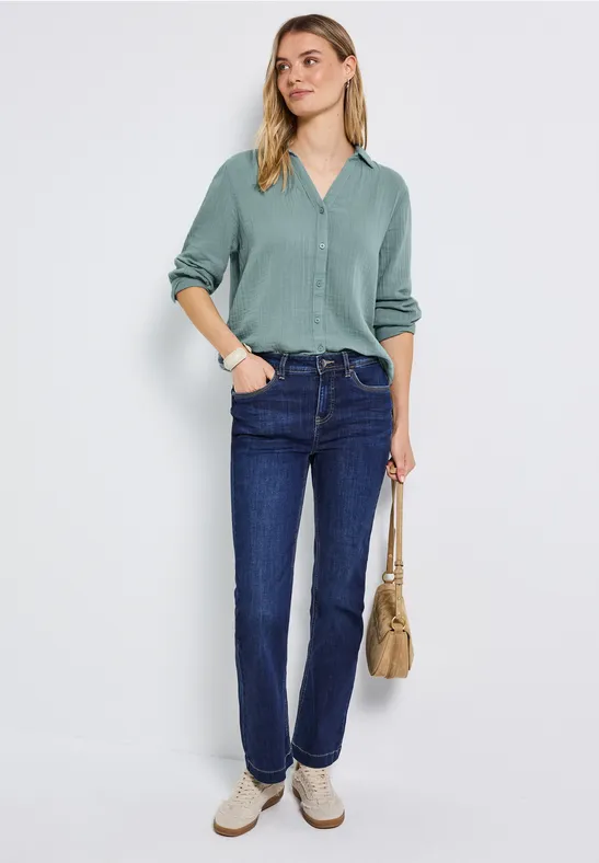 Mousseline overhemd blouse arona blue