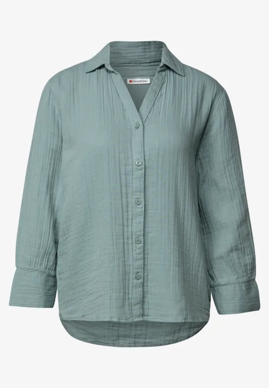 Mousseline overhemd blouse arona blue