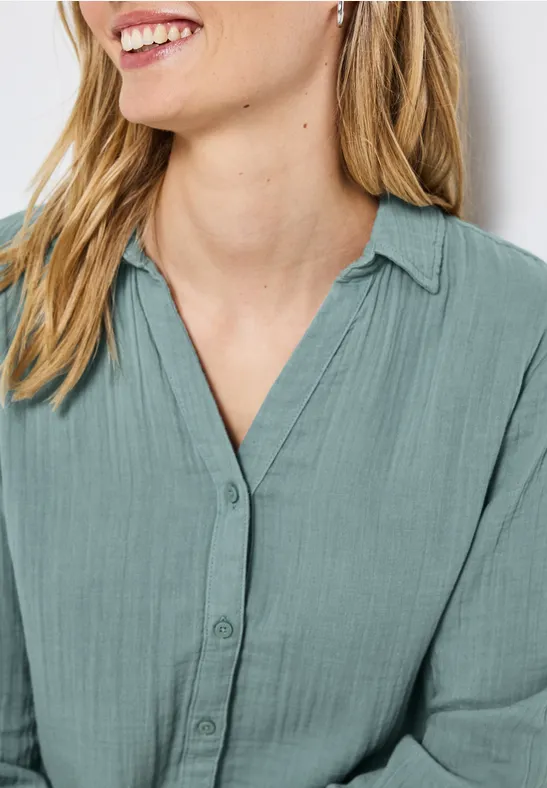 Mousseline overhemd blouse arona blue