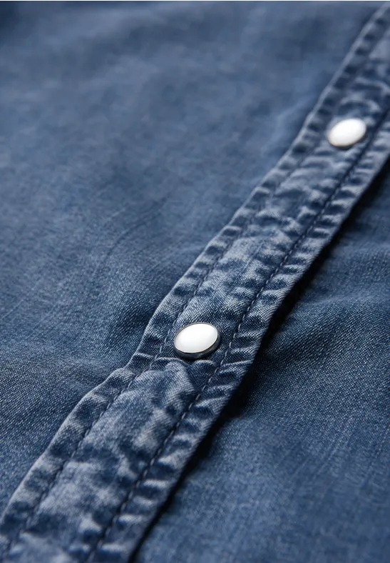 Jeansbluse soft midblue wash