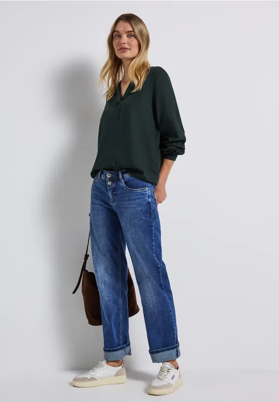 Tunique Split Neck evernight green