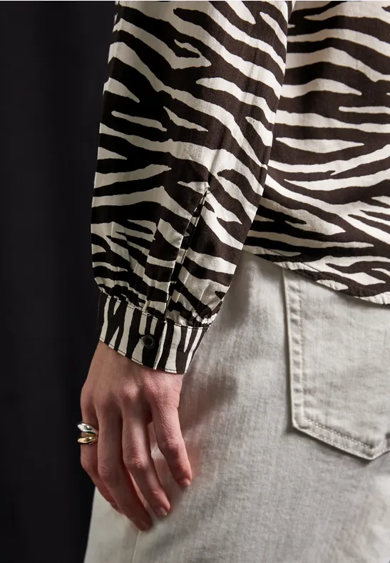 Tunika mit Zebra Print deep roast brown
