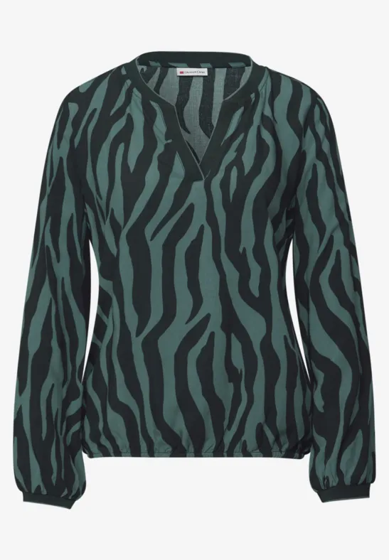 Tunika mit Tape-Details evernight green