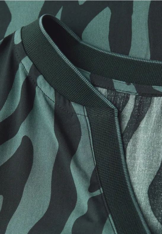 Tunika mit Tape-Details evernight green