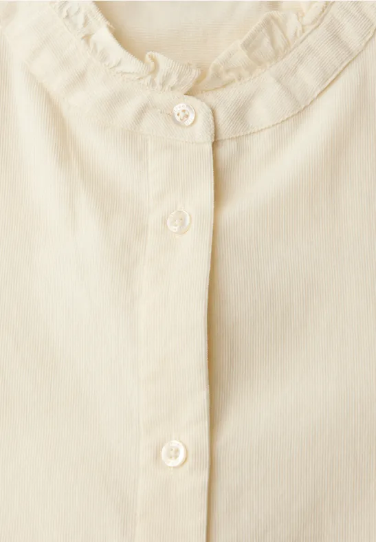 Cordbluse mit Tunnelzug soft beige