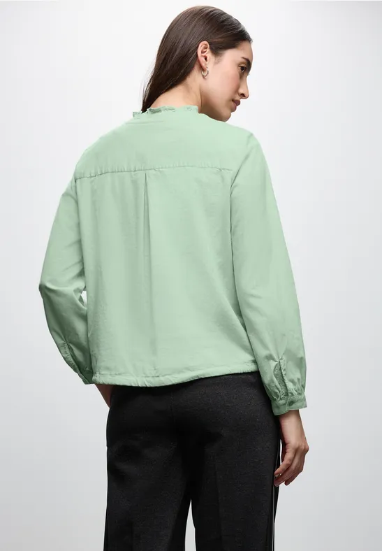 Cordbluse mit Tunnelzug serene green