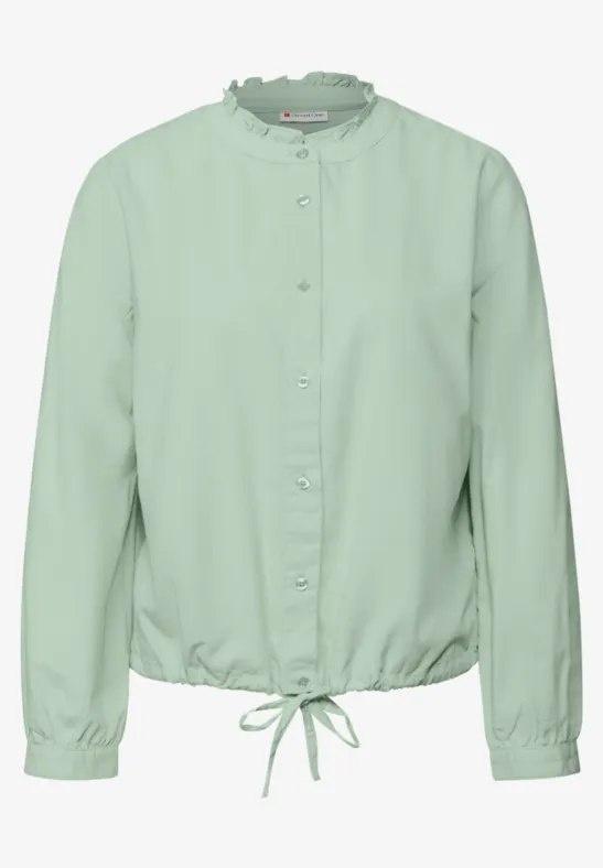 Cordbluse mit Tunnelzug serene green