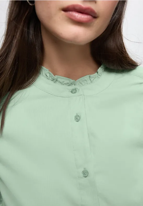 Cordbluse mit Tunnelzug serene green
