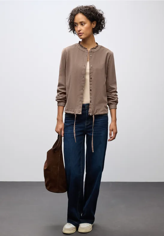 Cordbluse mit Tunnelzug silk brown