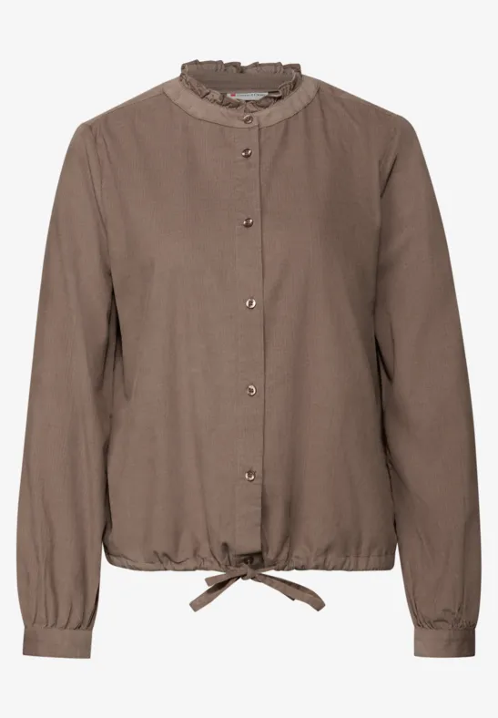 Cordbluse mit Tunnelzug silk brown
