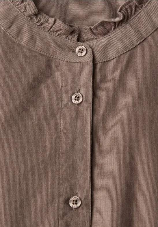 Cordbluse mit Tunnelzug silk brown