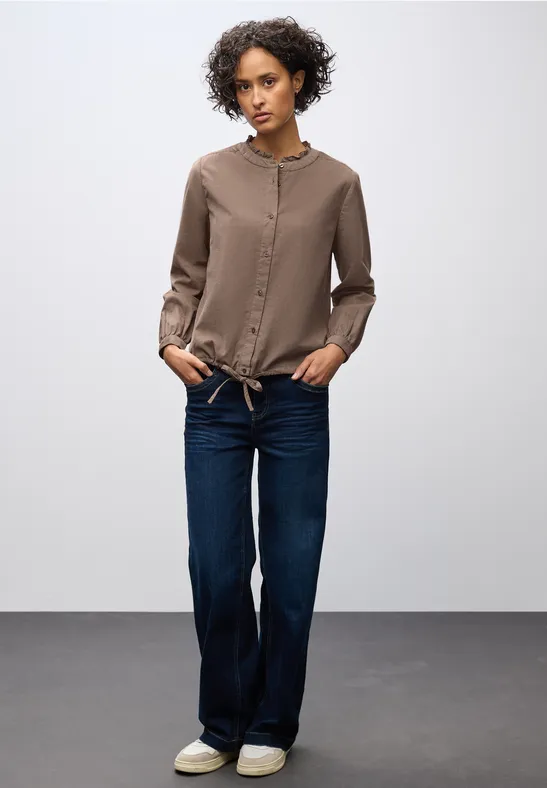 Cordbluse mit Tunnelzug silk brown