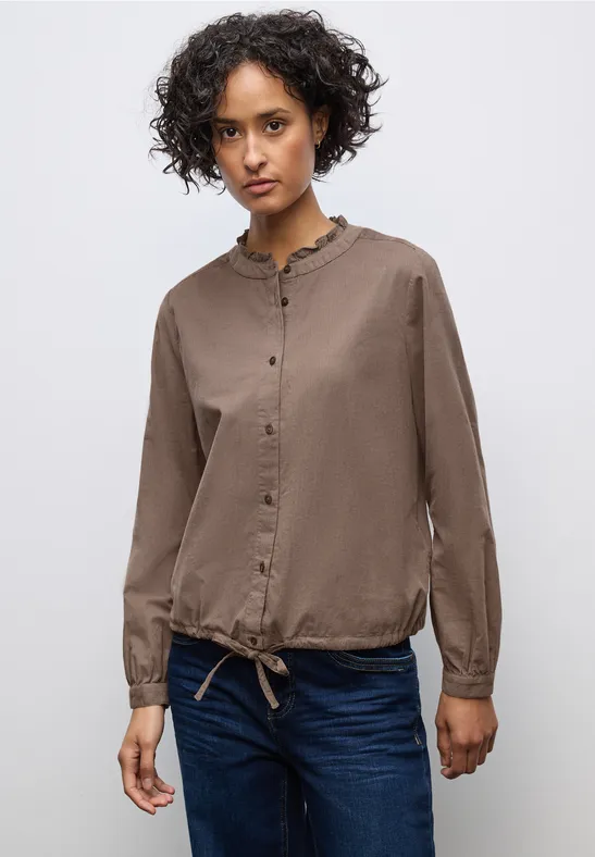 Cordbluse mit Tunnelzug silk brown