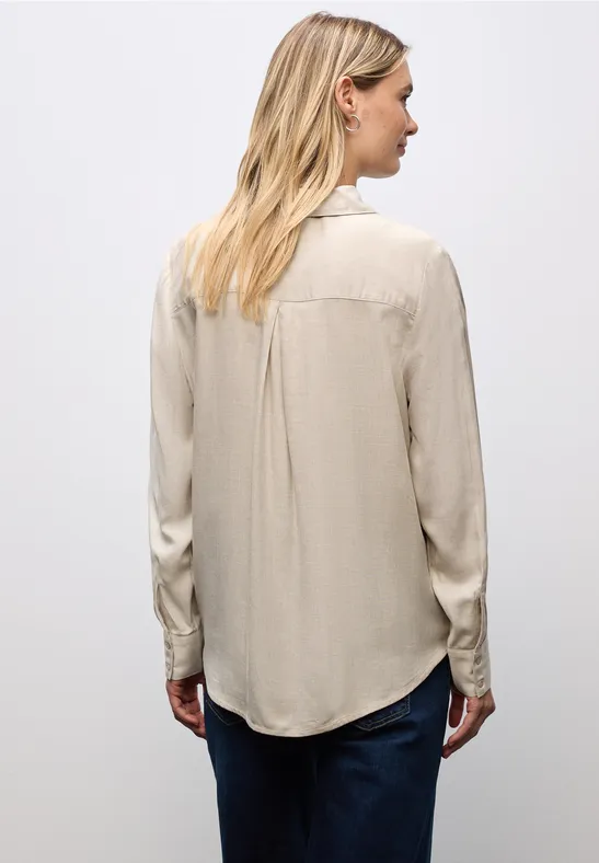 Bluse mit Gallonstreifen morning beige mel.